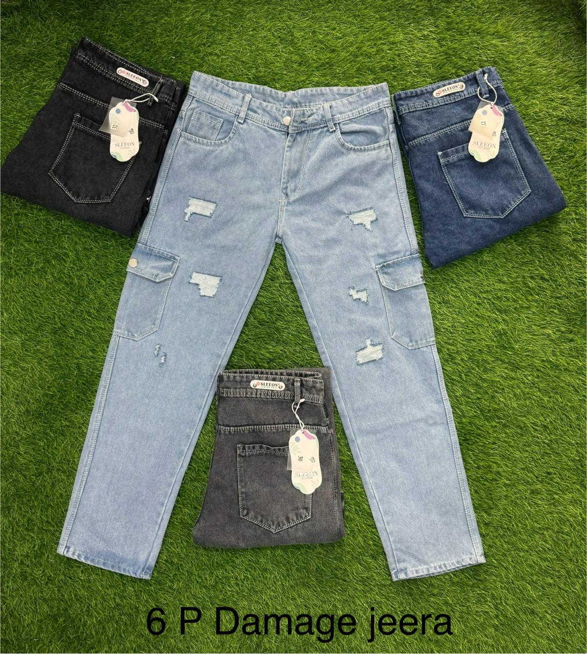 6 Pocket Damage Wide leg jeans