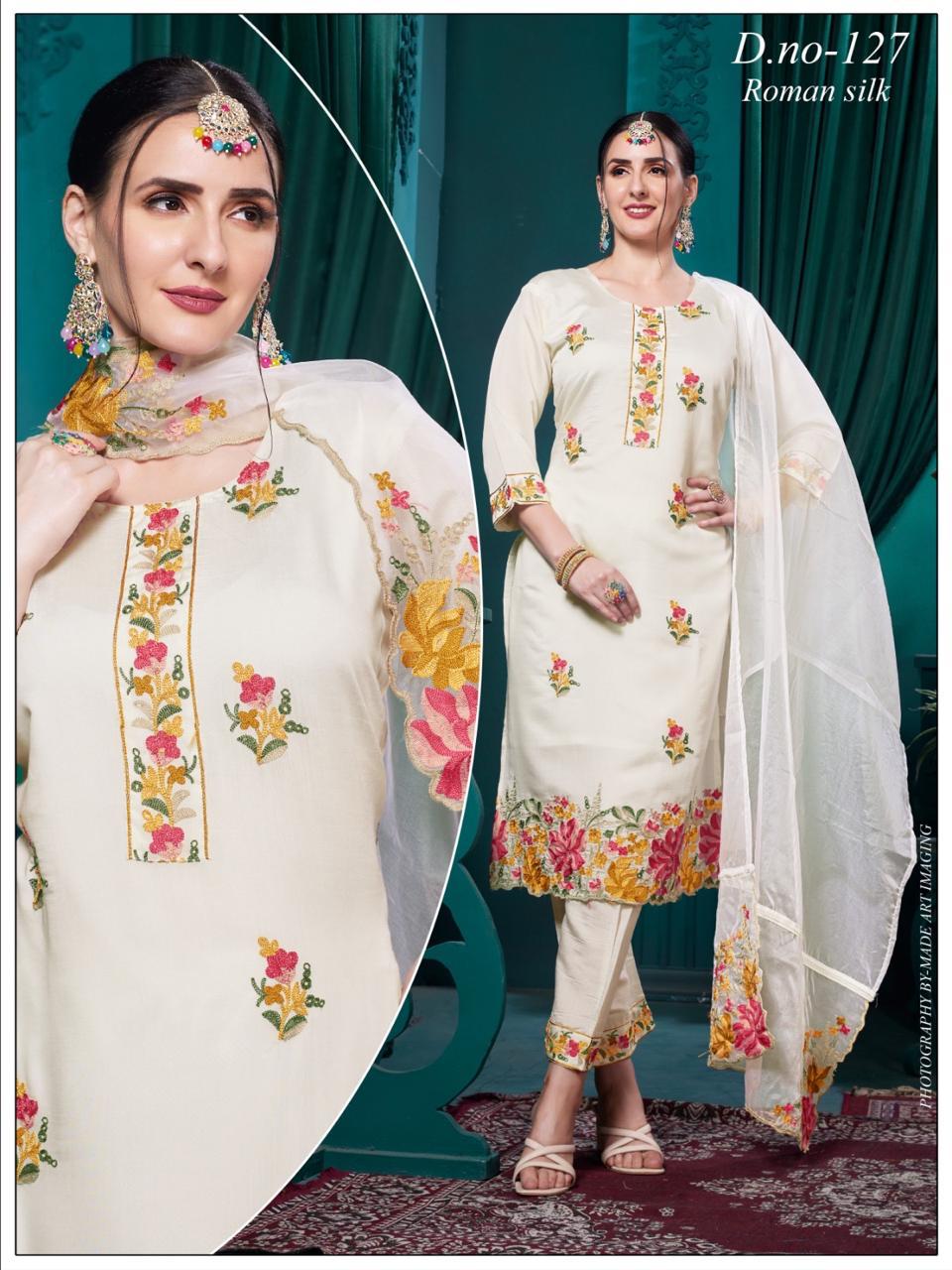 Roman -White Love- Kashmiri embroidery