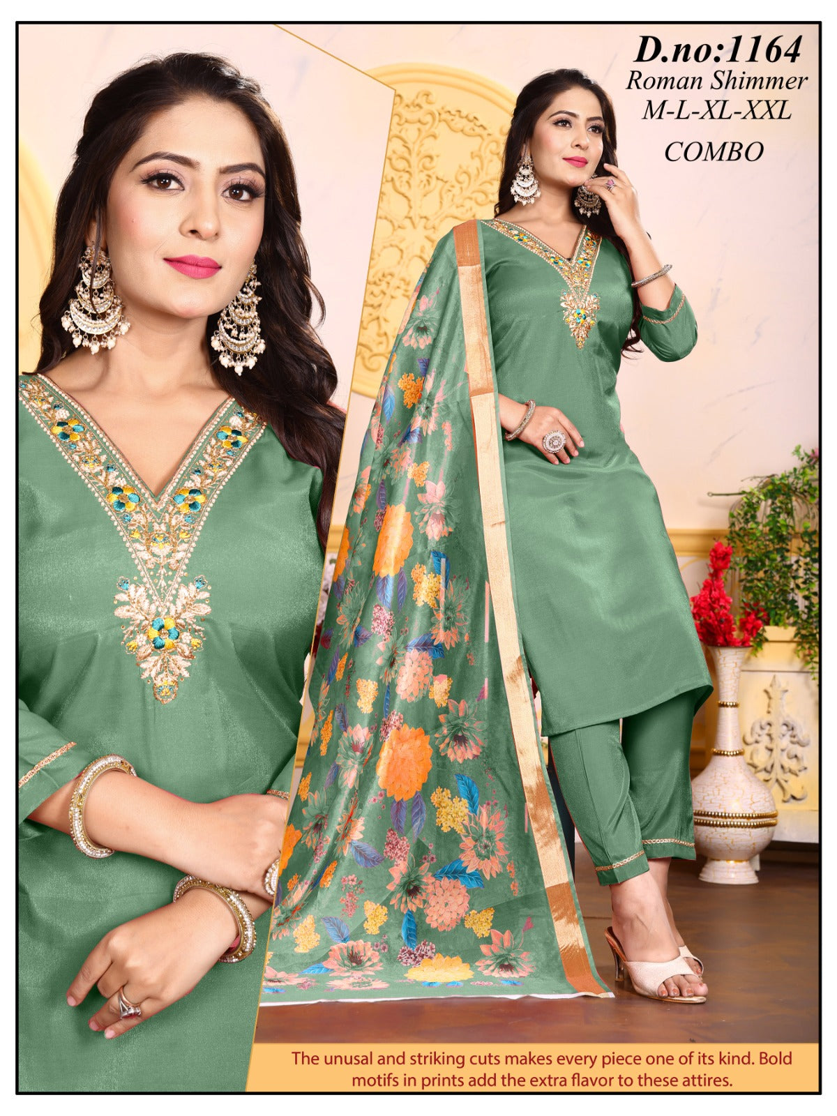 Simmer V-neck Handwork set