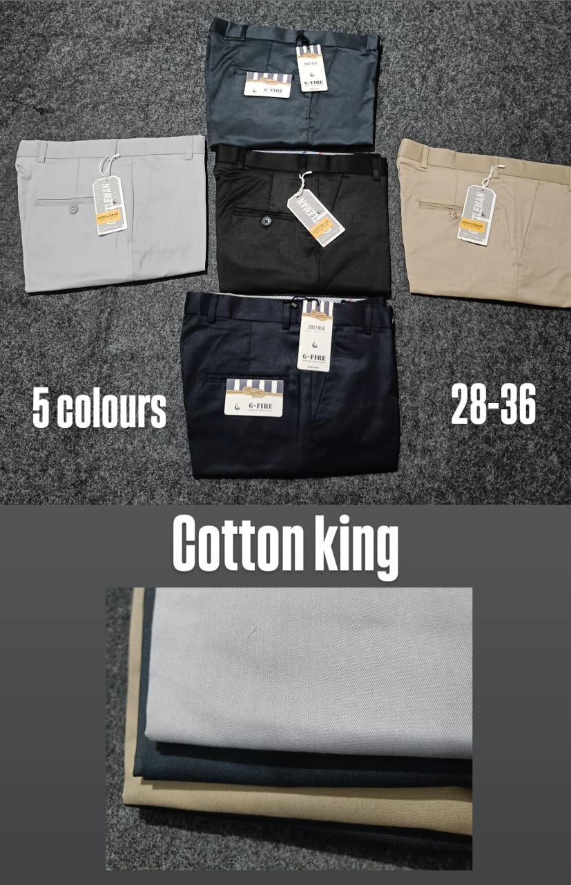 Cotton King FORMAL SLUB Men's Casual Trousers