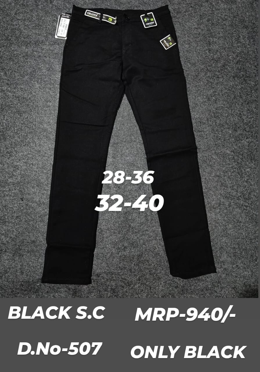 BLACK S.C (SINGLE COUNT) Men's Casual Trousers