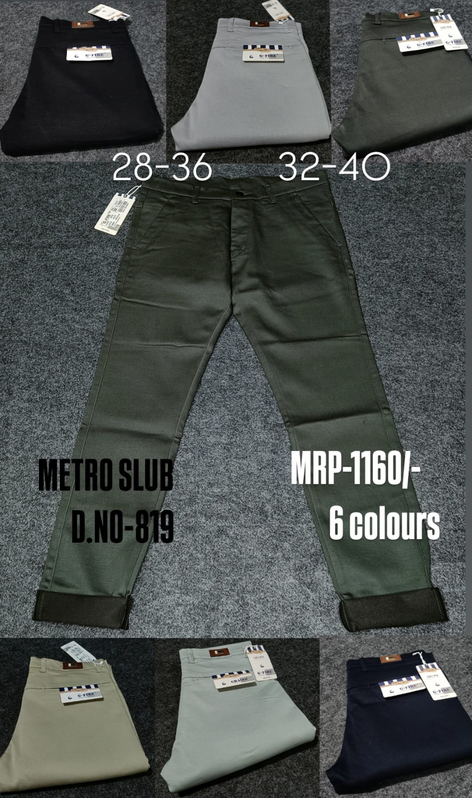 Men's Metro KNITTED Slub Casual Trousers