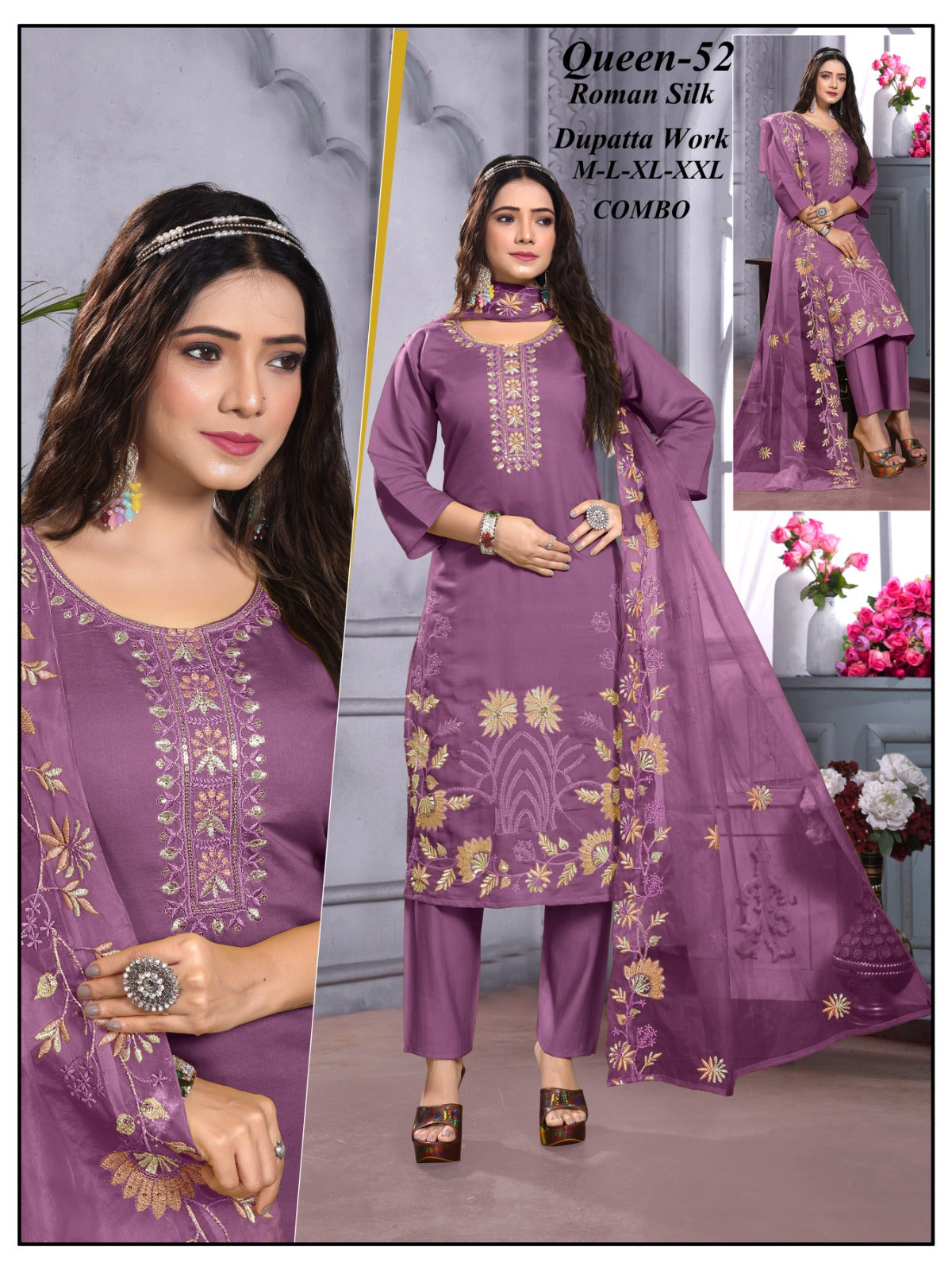 Roman silk desgined kurti