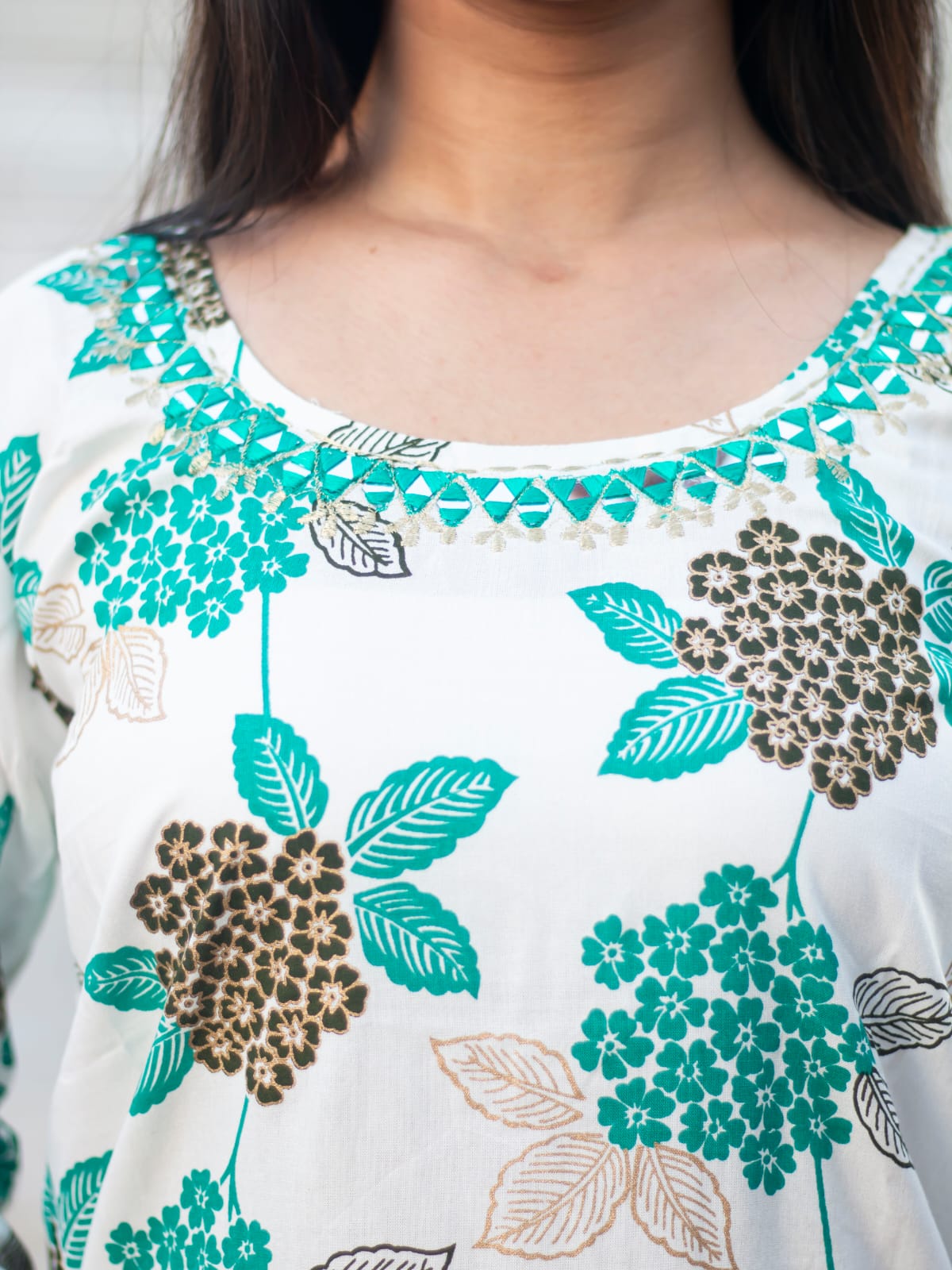 Rayon Foil Print Kurti Set