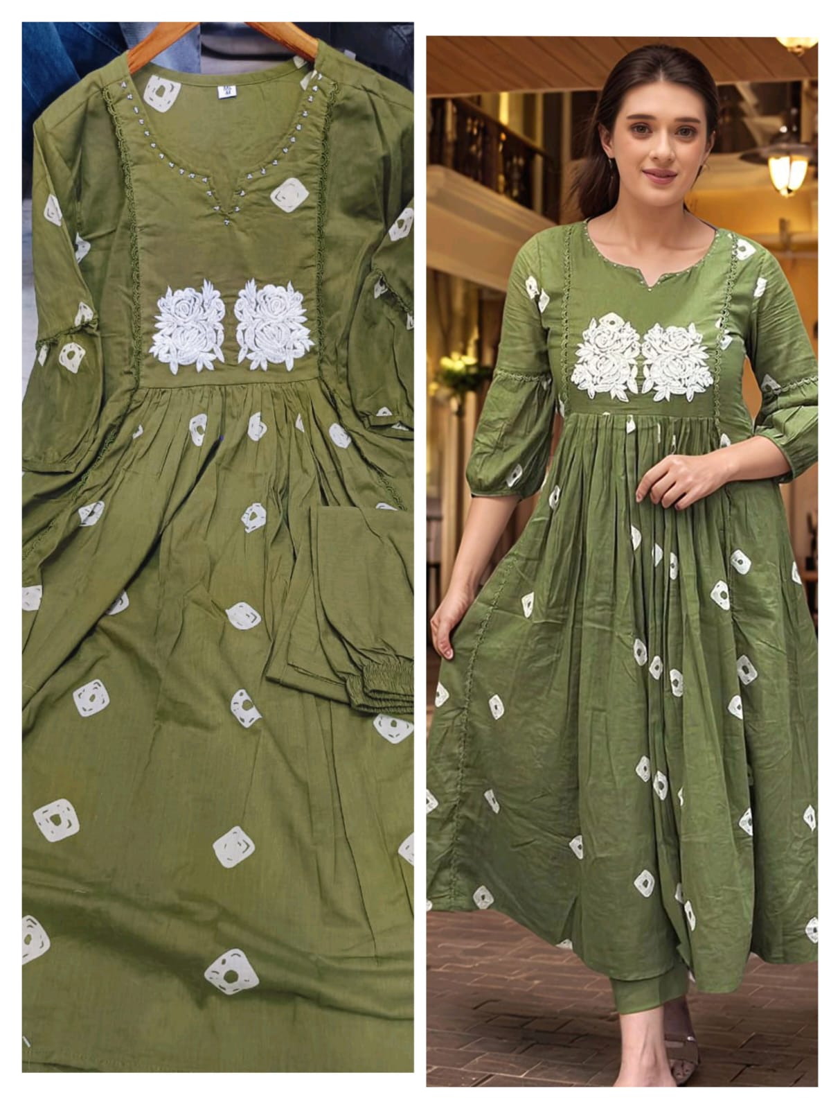 Beautiful Cotton A-Line Frock with pan