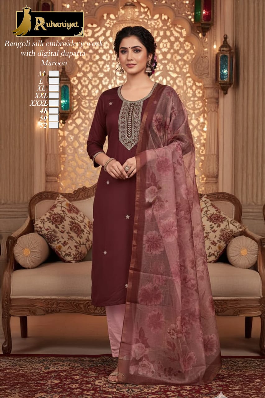 Rangoli silk embroidery work