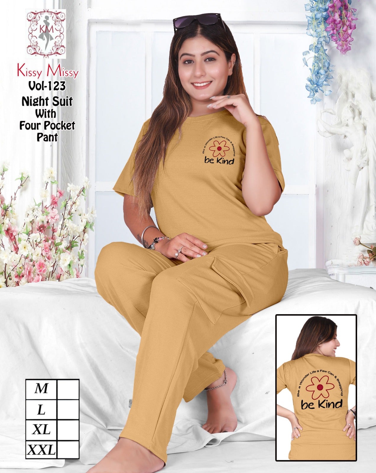 Printed 4-Pocket Night Suit Set