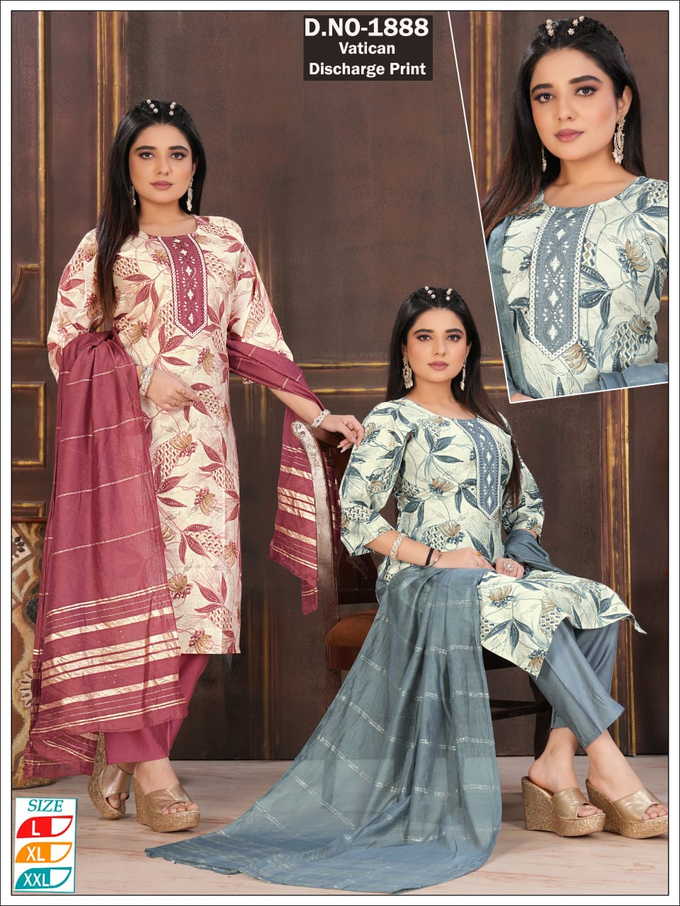 VETICAN DISCHARGE PRINT 3PC