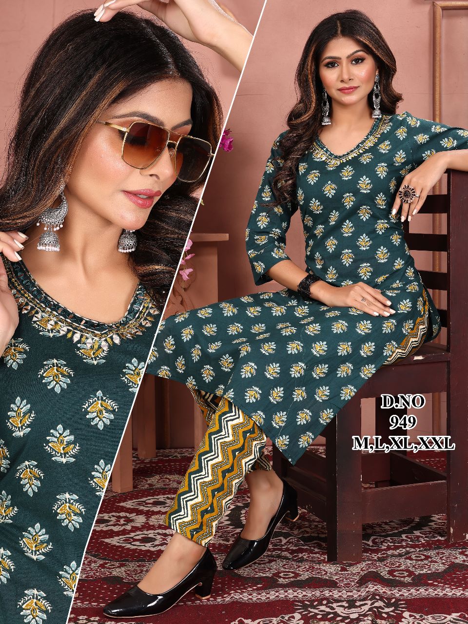 60*60 Cotton Print Kurti Pant