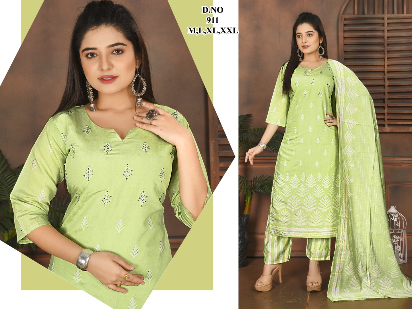 Chanderi Silk Printed 3 Pcs Set