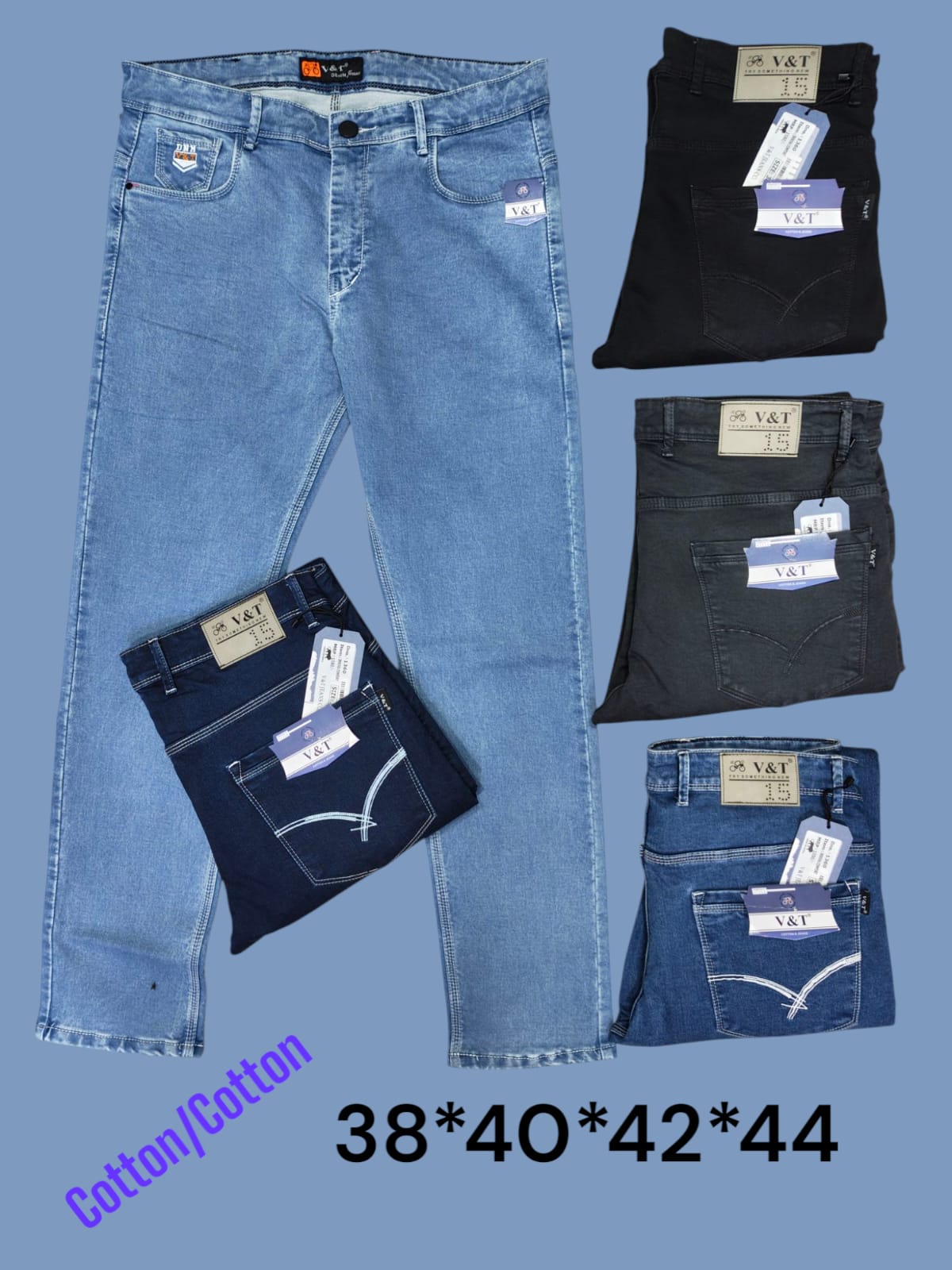 BIG SIZE Men's Premium Classic Cotton Denim Jeans