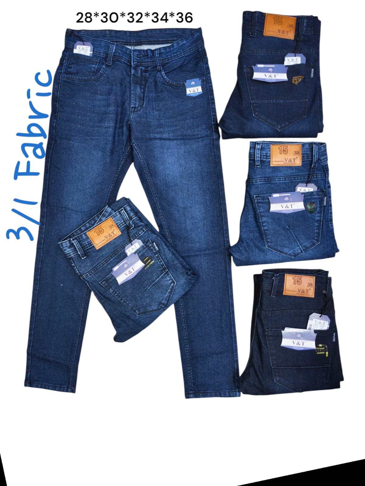 Men's Classic 3/1 Fabric Denim Jeans