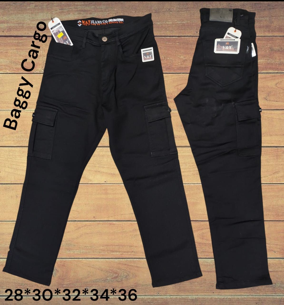 Men's Black Baggy Cargo Pants