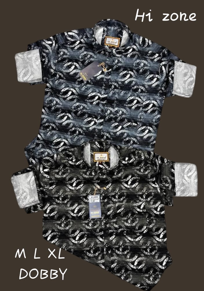 Men's Dobby Waffle Printed Shirts