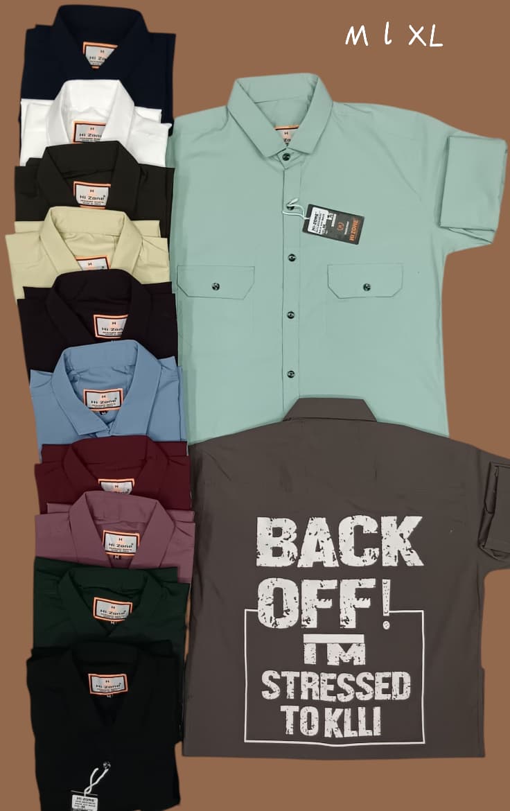 Men's Solid Casual  Back print Shirts