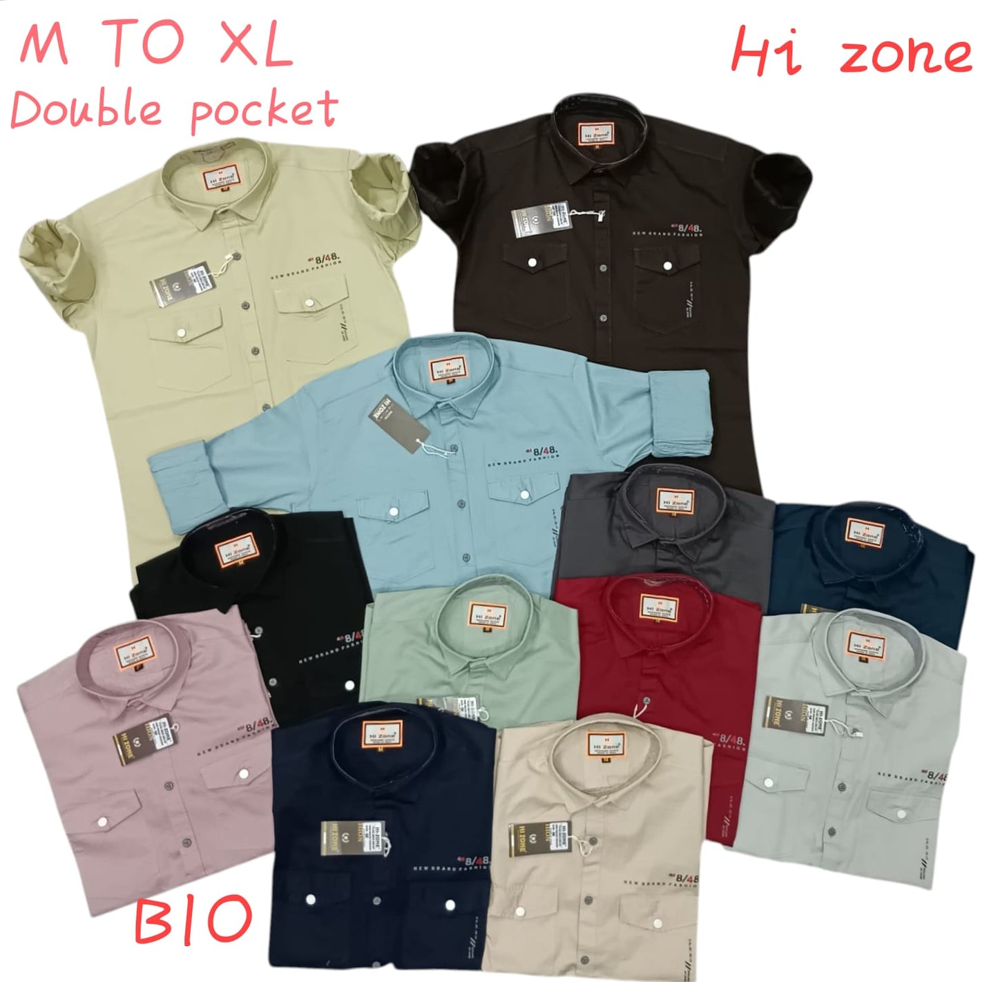Men's BIO Double Pocket Solid Shirt