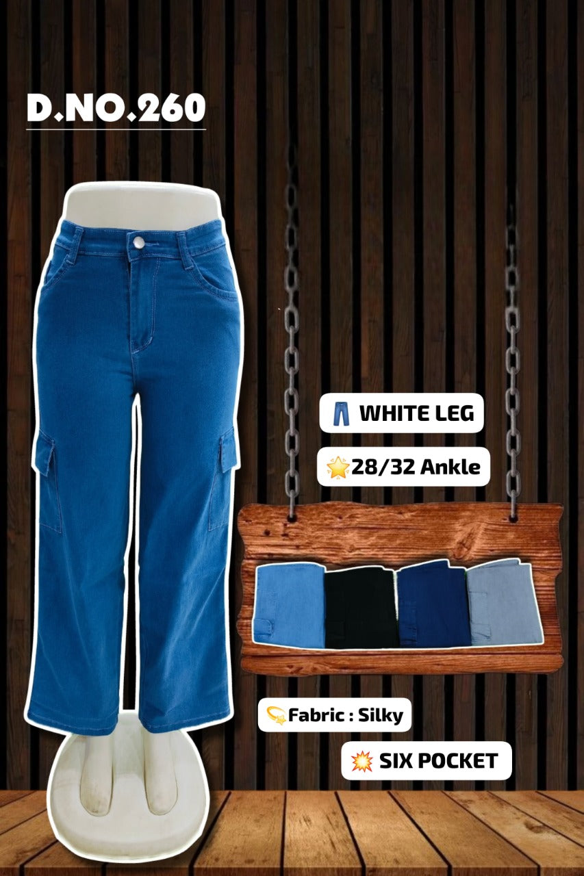 Stylish Silky Wide Leg Girls' Jeans