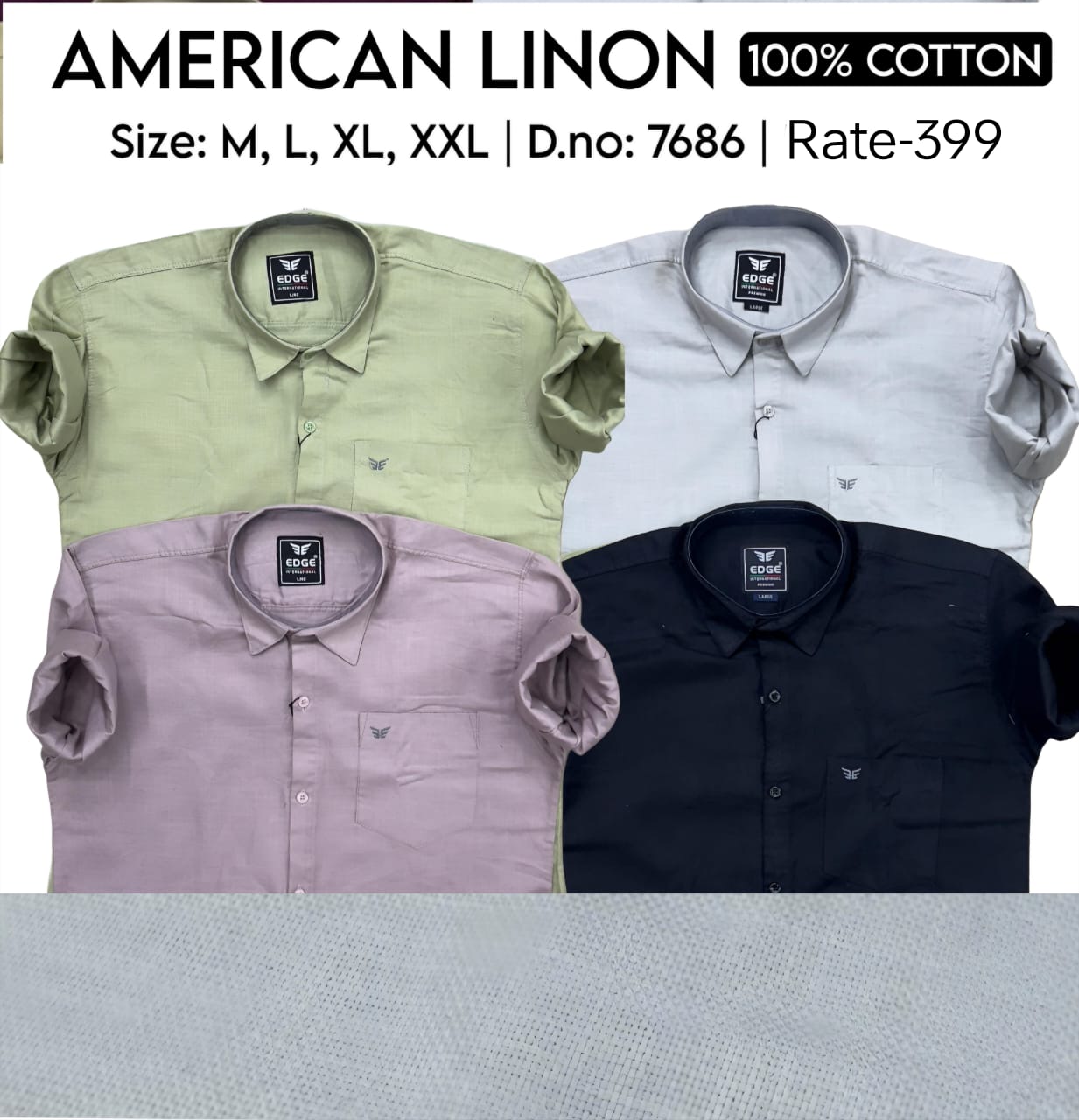 Solid Plain Shirts Fabric Premium Linon