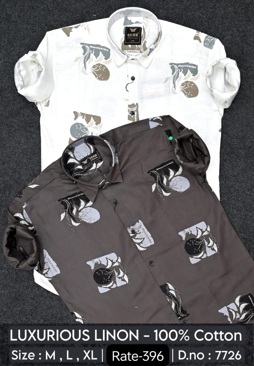 Abstract Print Cotton Comfort Shirt Mens