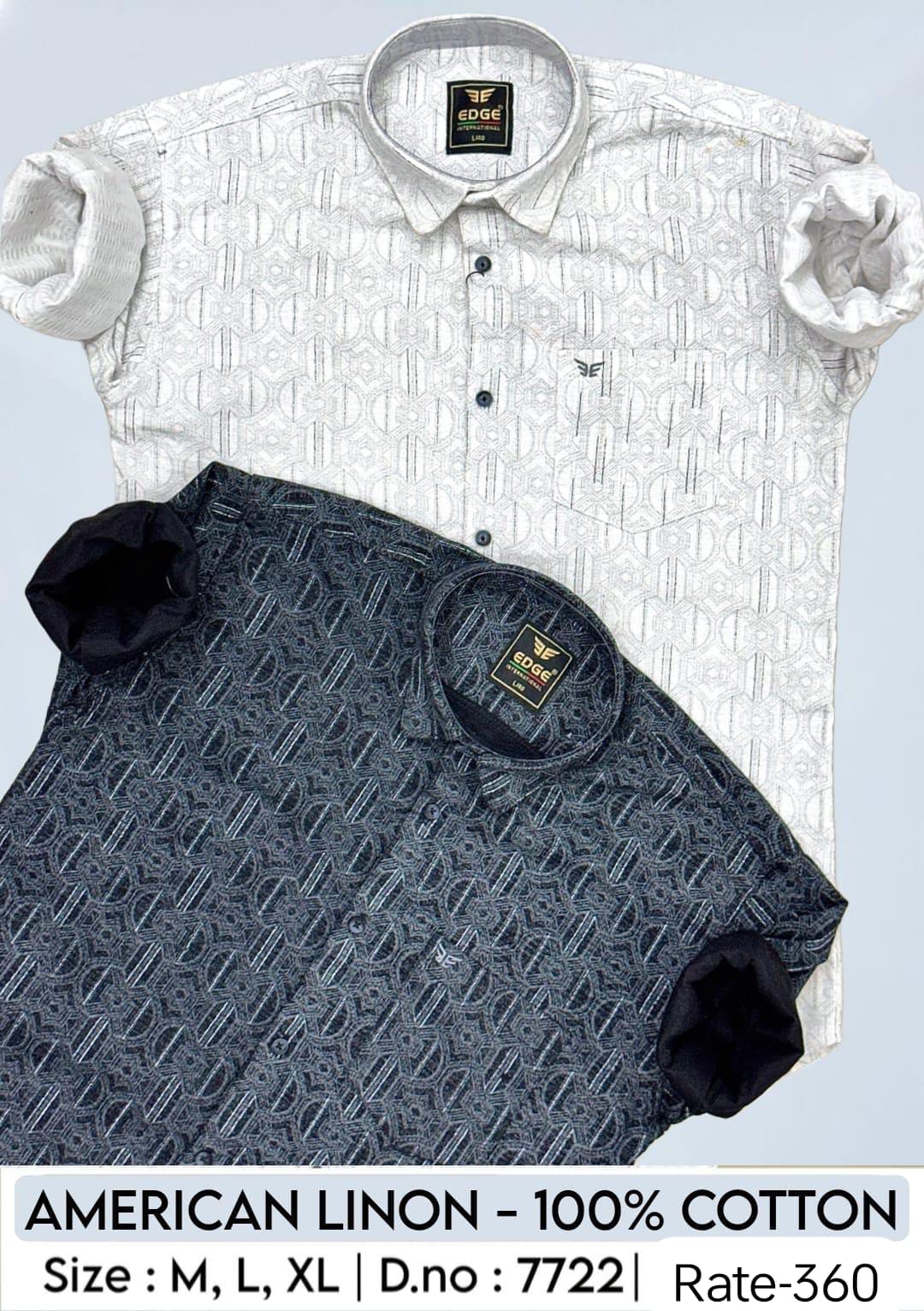 Men's 100% Linon Cotton Full Sleeve Printed Shirt