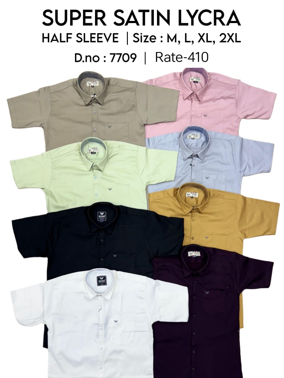 Comfort Fit Satin Lycra Casual Shirt