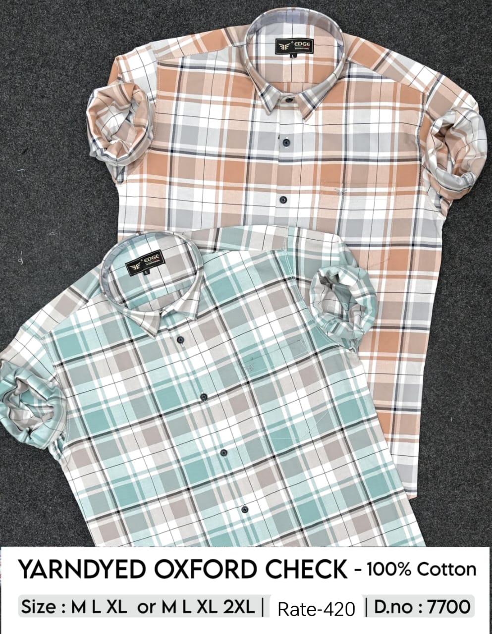 "EDGE" Branded Classic Plaid Full Sleeve Shirt