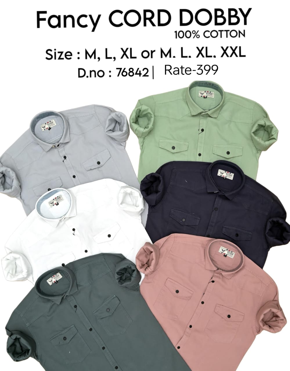 Men's Full Sleeve Fancy Cord Dobby Shirts