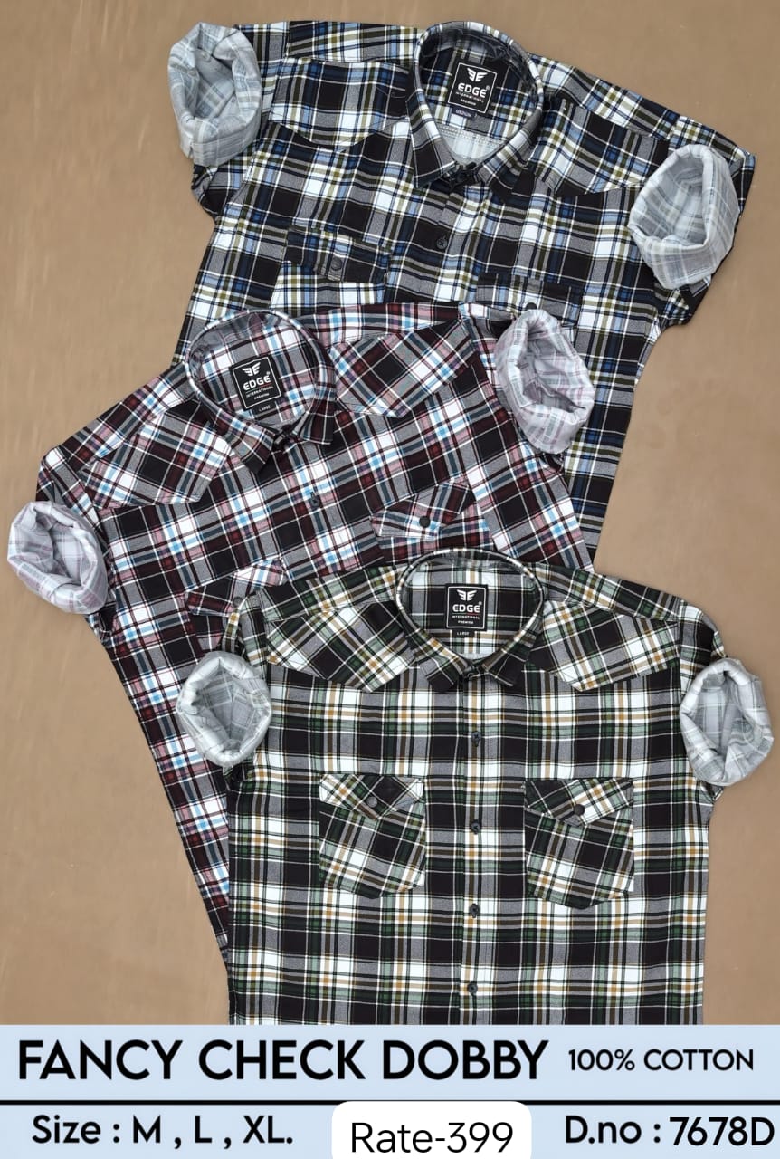 Men's Full Sleeve Fancy Check Dobby Shirts
