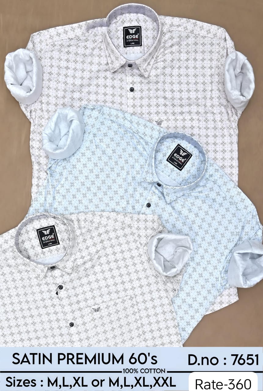 Men's Satin Premium 60's Printed Shirts