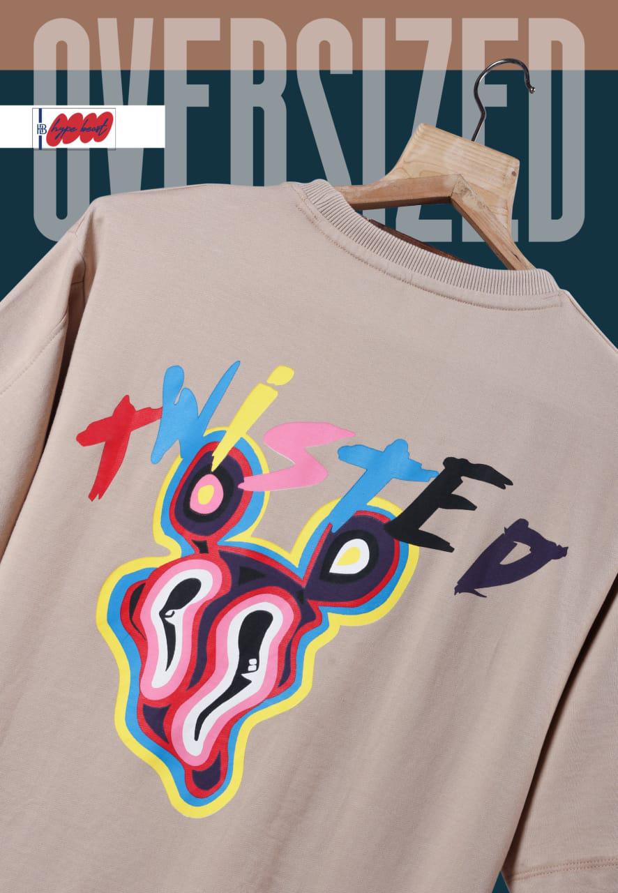 Men's Back Print Tshirt Down Shoulder