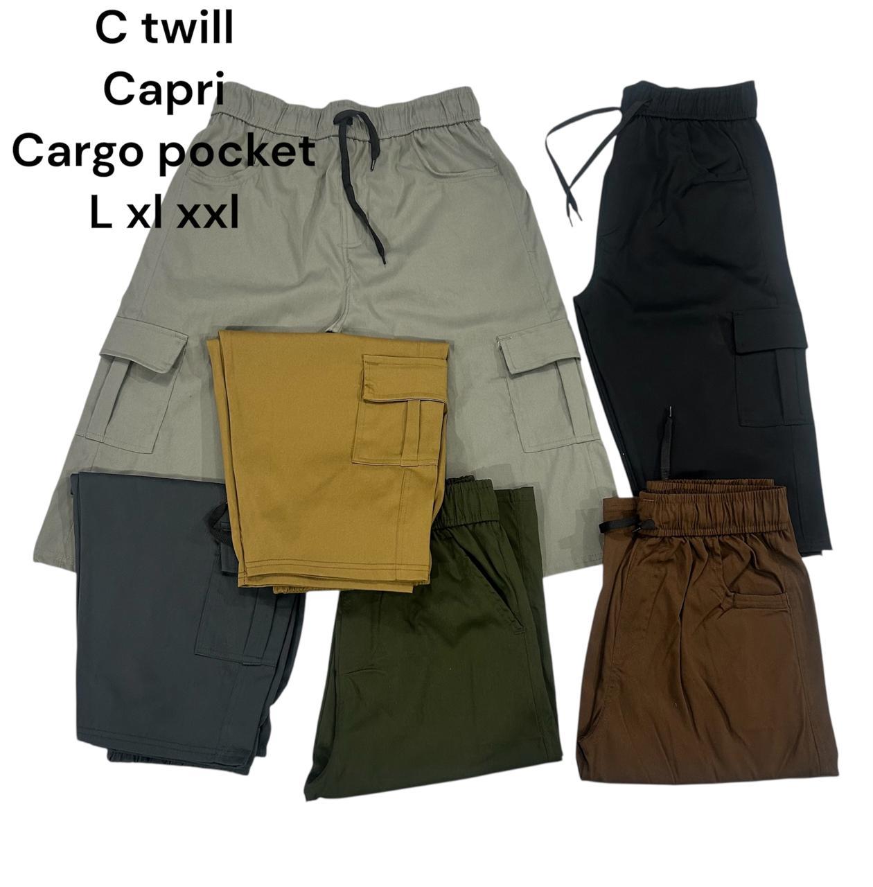 C Twill Cargo Capri/Shorts