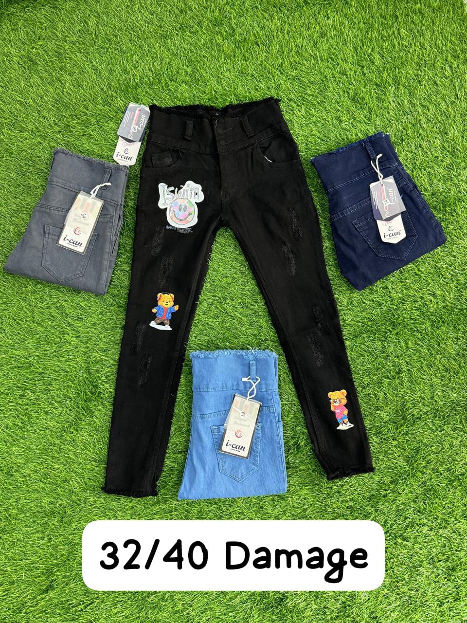 Stylish Cotton "Damage" Jeans / Trousers