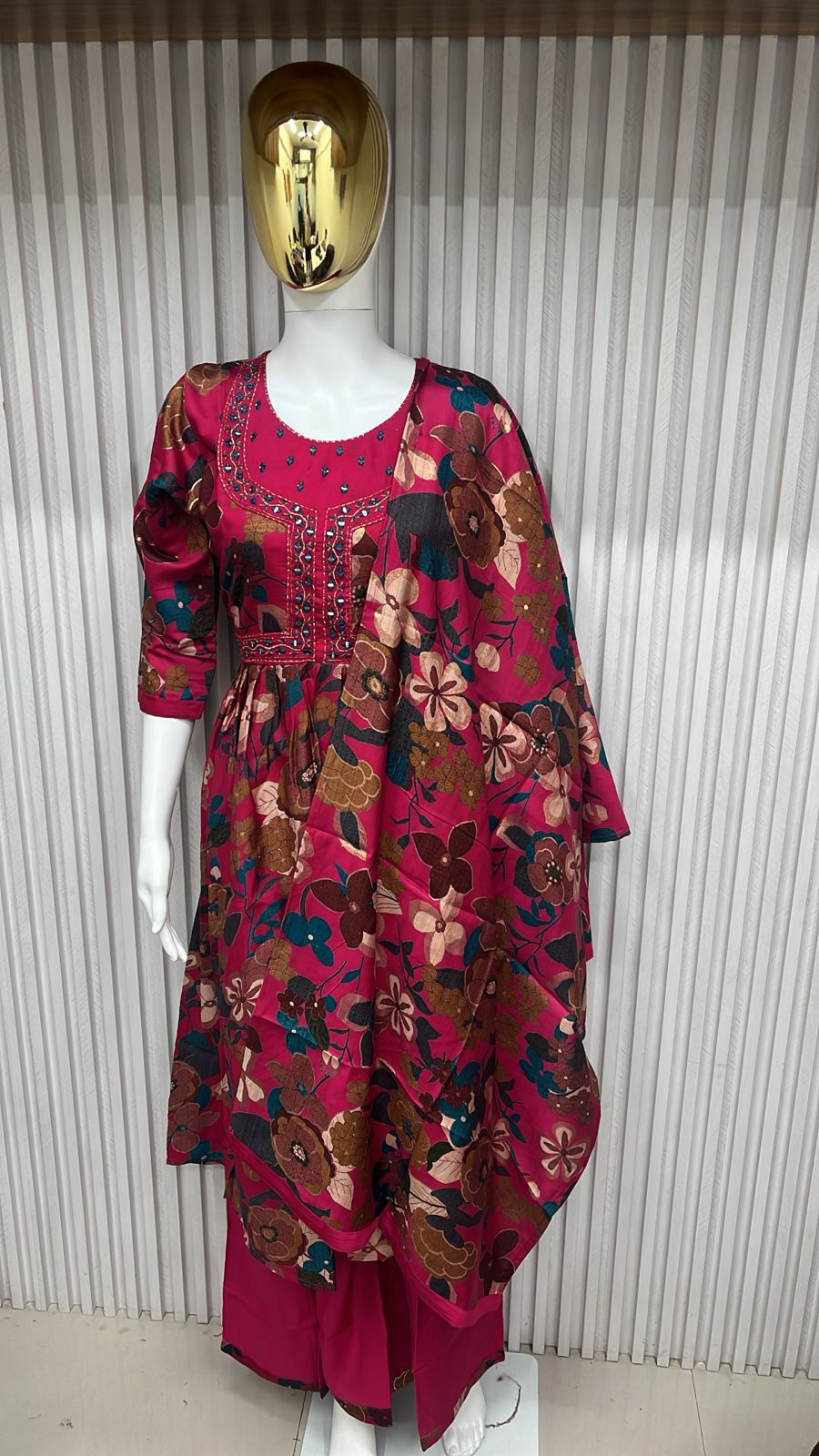 flowy A-line kurti adorned kurti