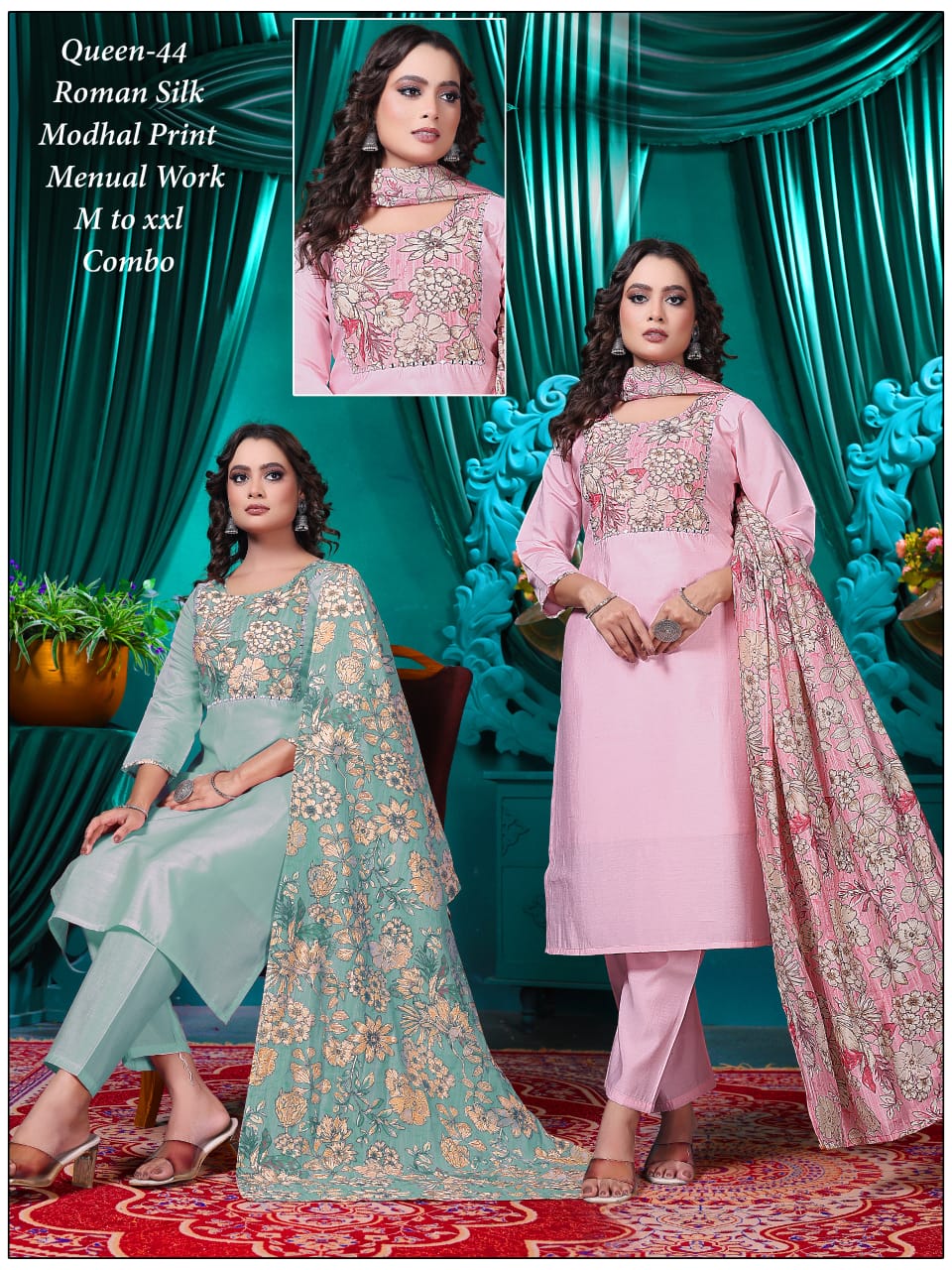 panel manual embroidery work kurti