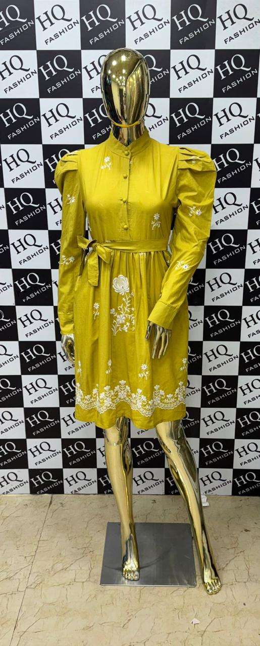 Heavy Toco Fabric Floral Embroidered Dress