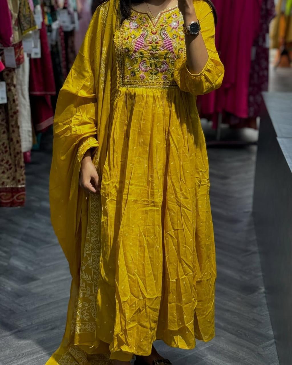 New Anarkali Kurta Set with Tier Pattern