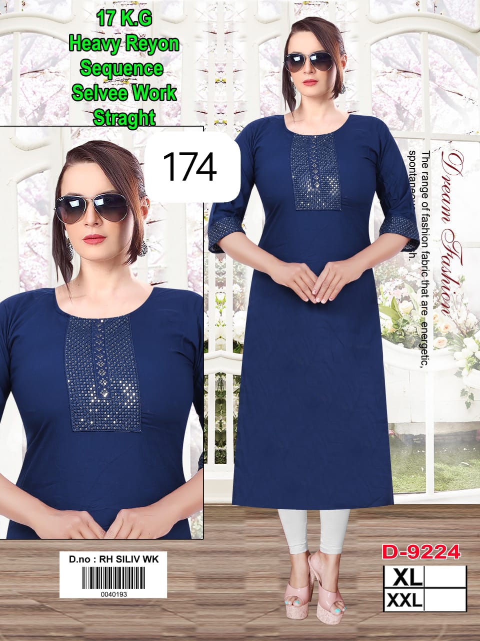 Girls' heavy 17 kg Rayon Kurti