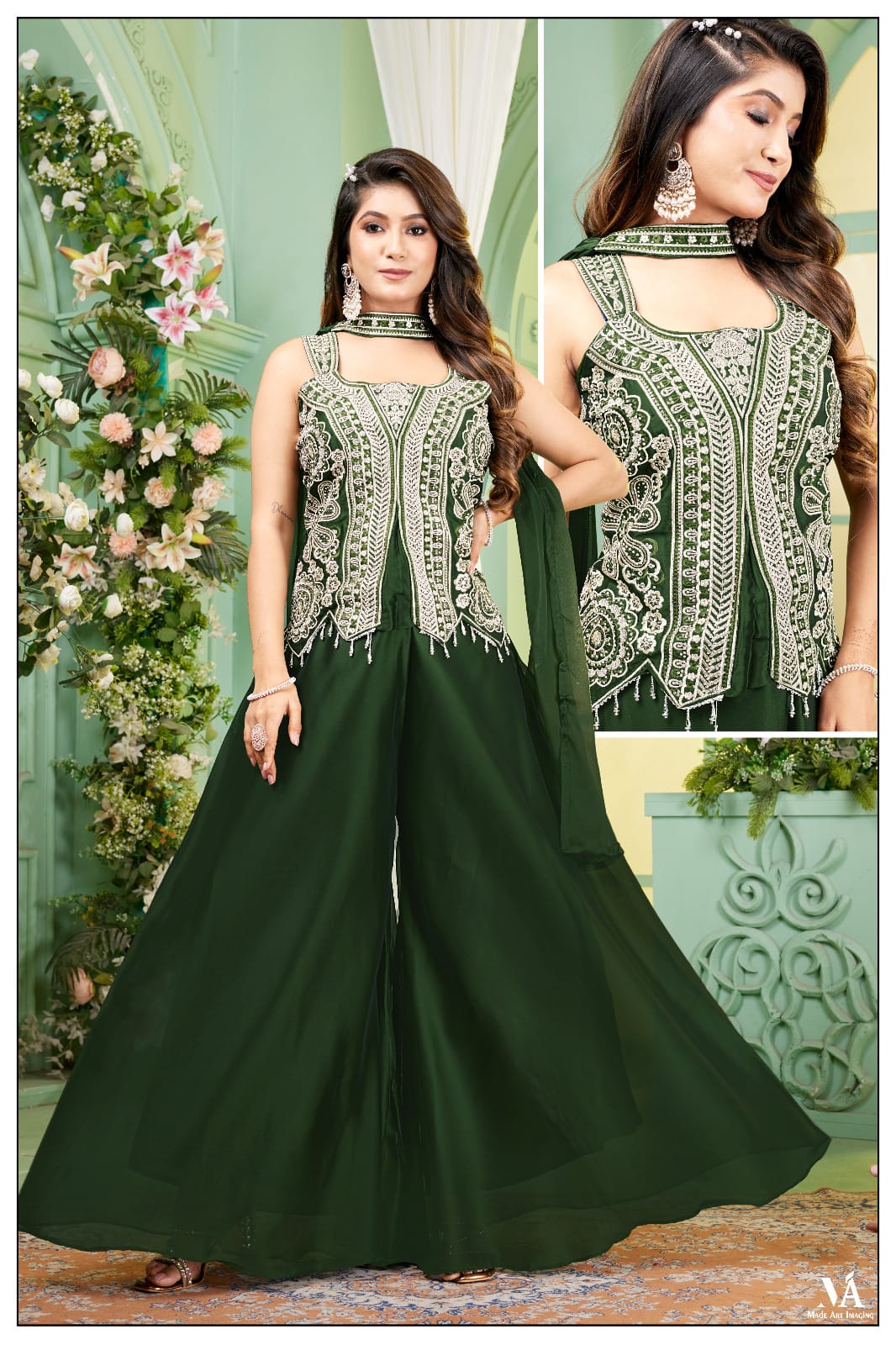 Fandey Fab Embroidered sharara  Suit