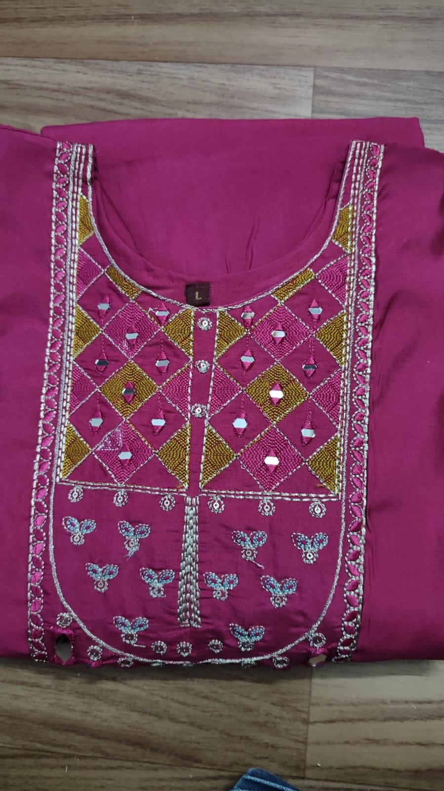 Roman Silk Suit Set with Hand Work and Digital Dupatta