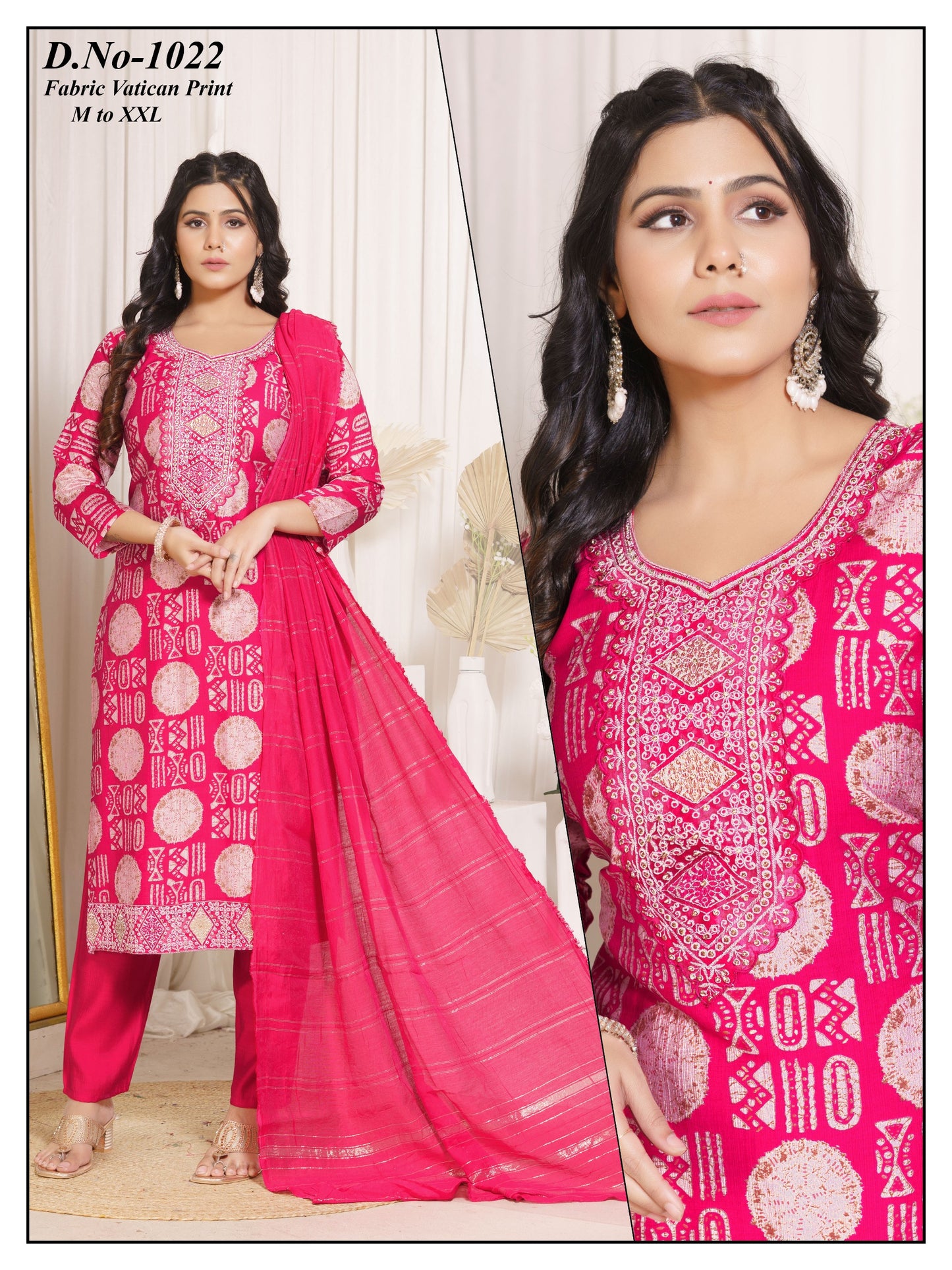 Vatican print with digital print dupatta