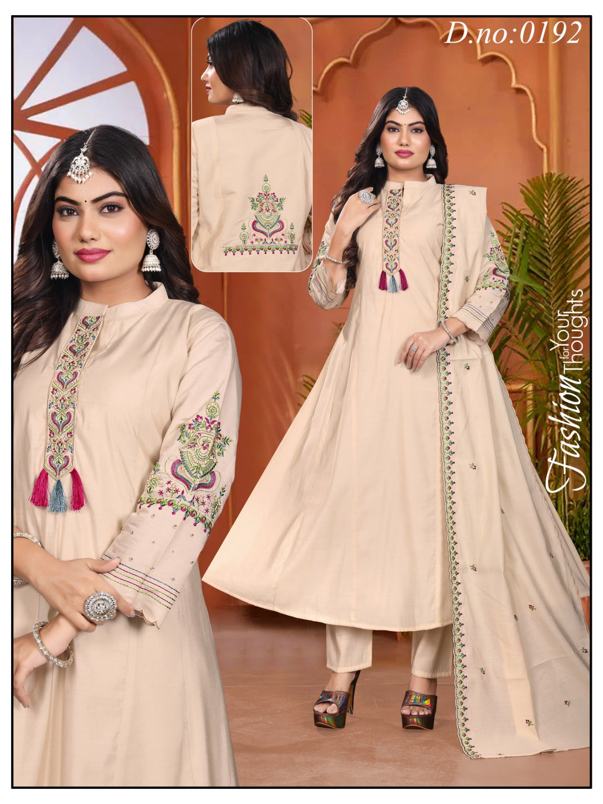 High-flair frock-style kurti 3pc {Ghera 3pc}