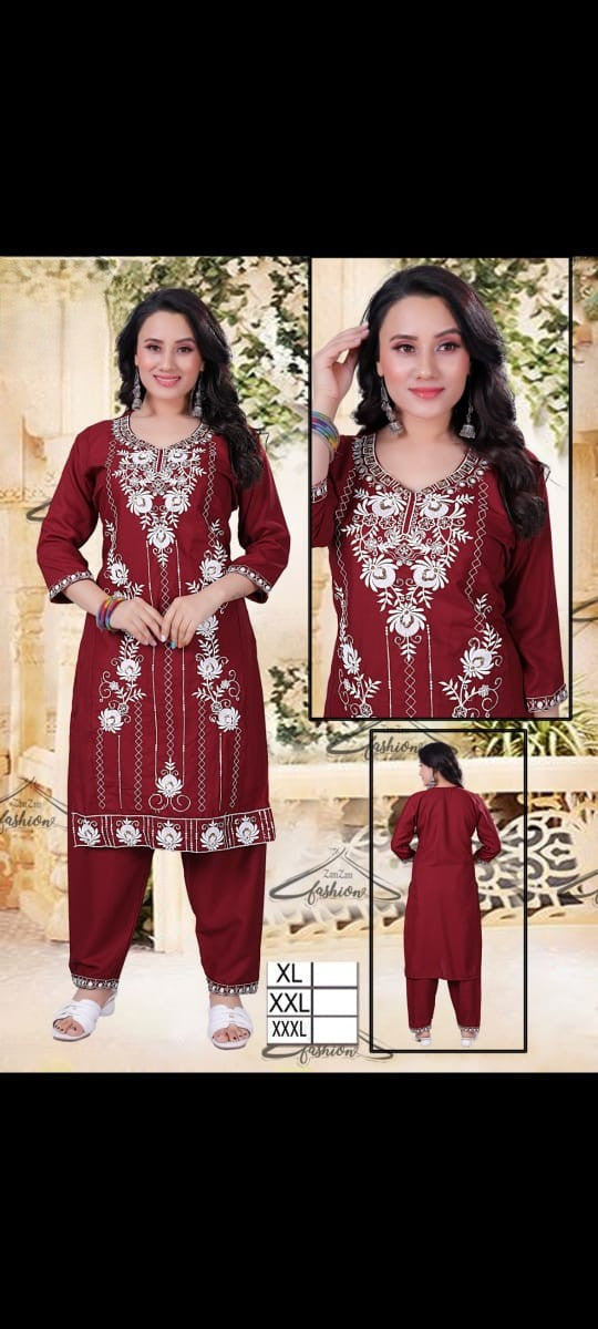 White Embroidery Rayon 2pcs just at 336– XL/XXL, Colour Chart Pack