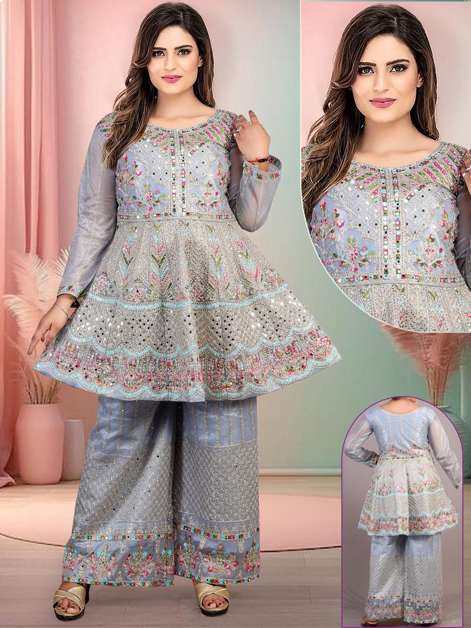 Pamplum Plazo Ethic Party Wear set