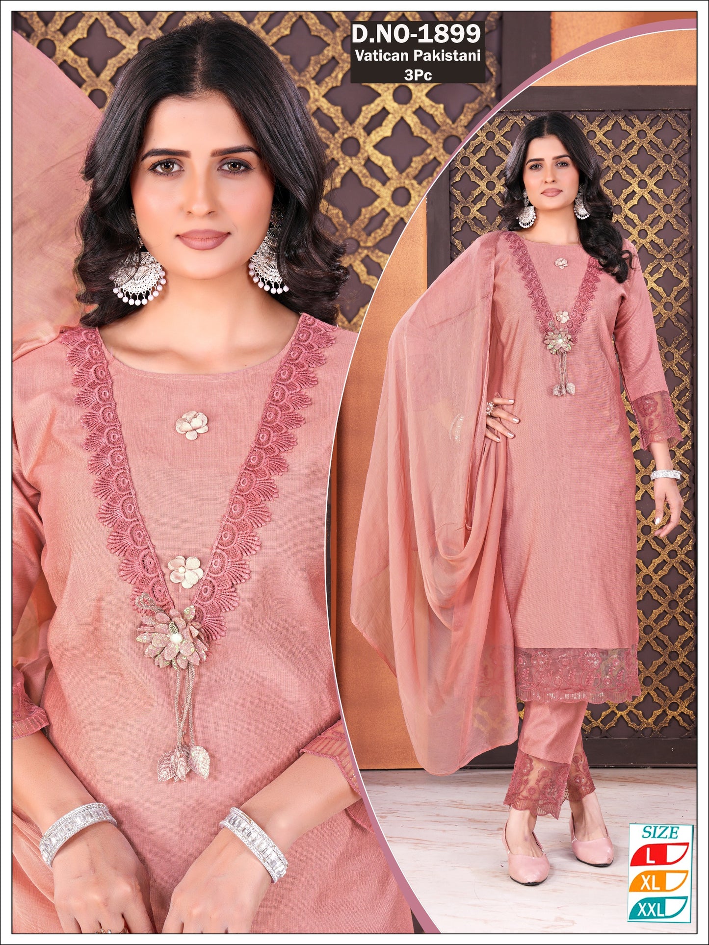 Vatican Pakistani pattern 3pc (gajri)