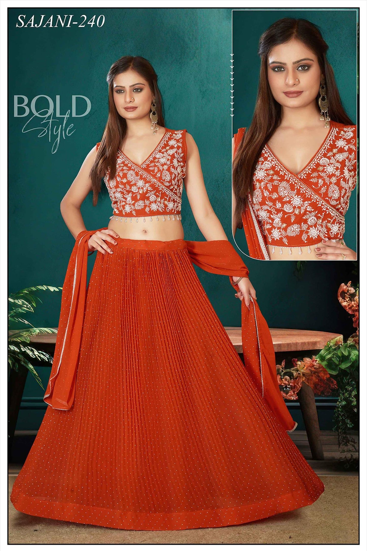 New Angrakha cut Neck Blouse with Siroski Skirt Dress