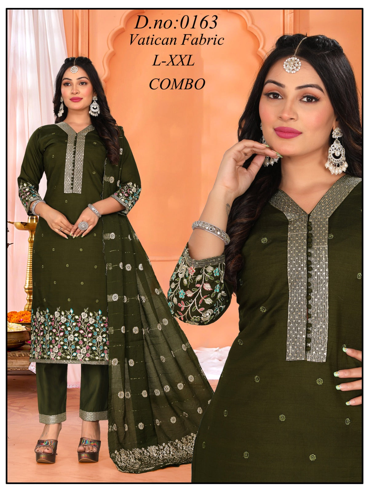 Gorgeous Tye Pattern & Panel Work with Banarsi Dupatta