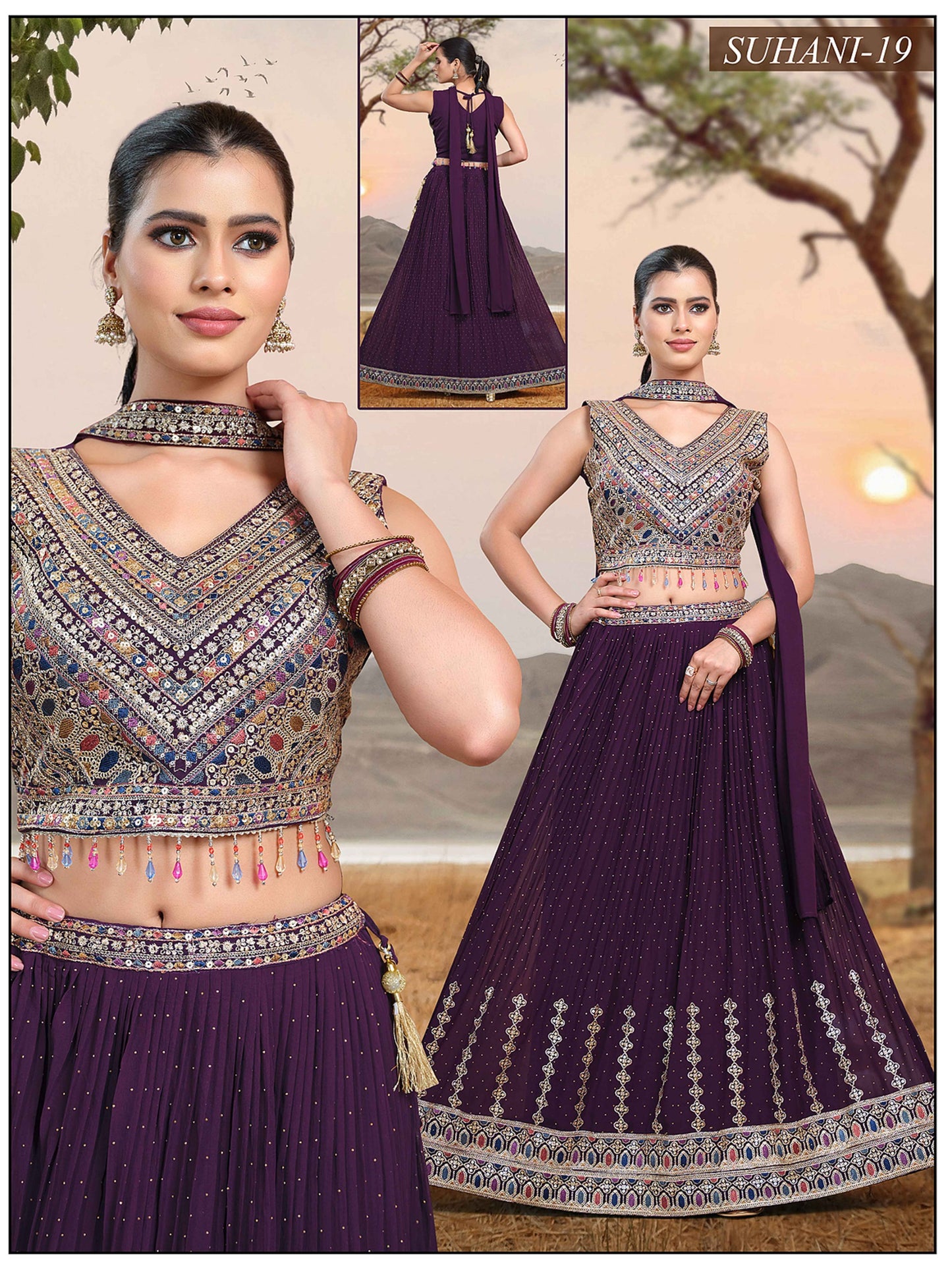 Attractive Wine - Gorgeous Blouse Skirt Embroidery Dress