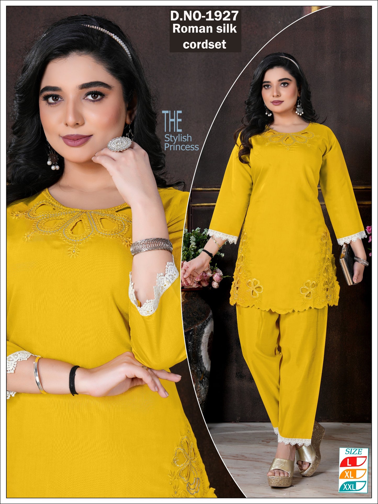 Yellow Cutwork Co-ord set