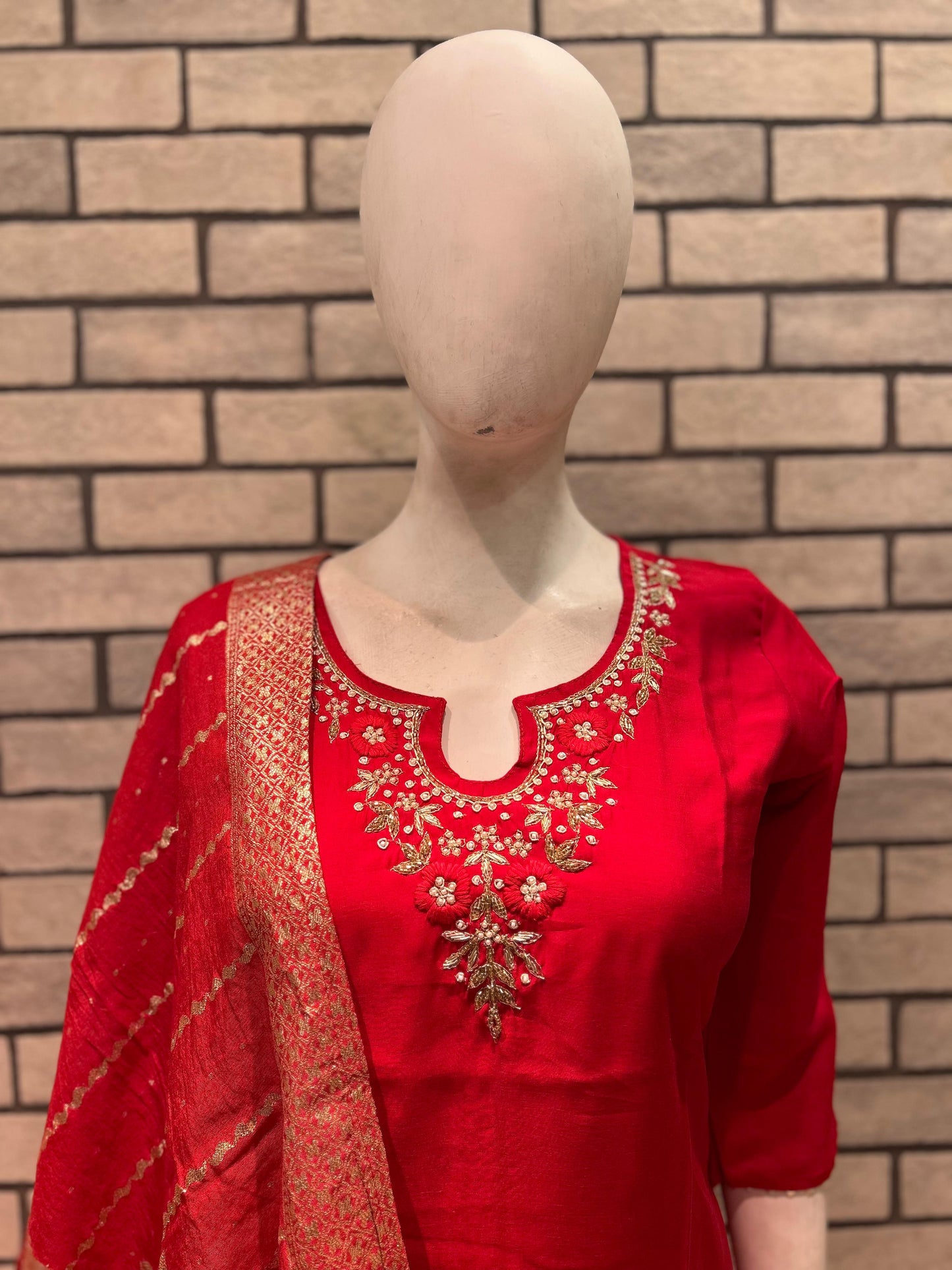 Roman Silk Handwork 3pc with jacquard Dupatta