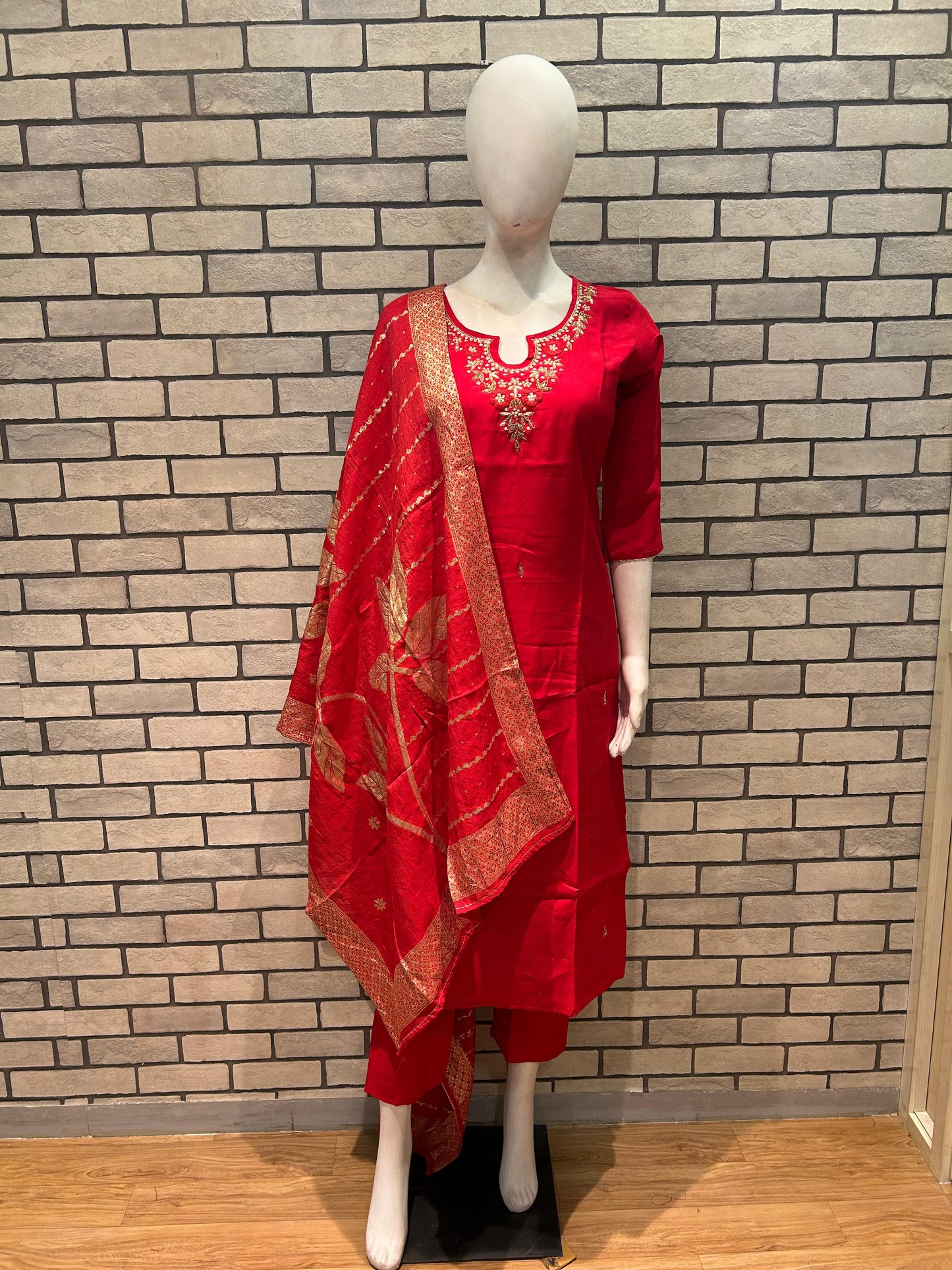 Roman Silk Handwork 3pc with jacquard Dupatta